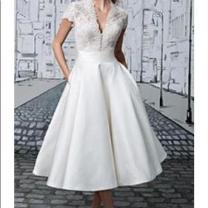 NWT Justin Alexander tea length wedding dress